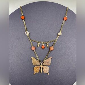 🦋🌹Red Jasper Citrine Sunstone Butterfly Necklace